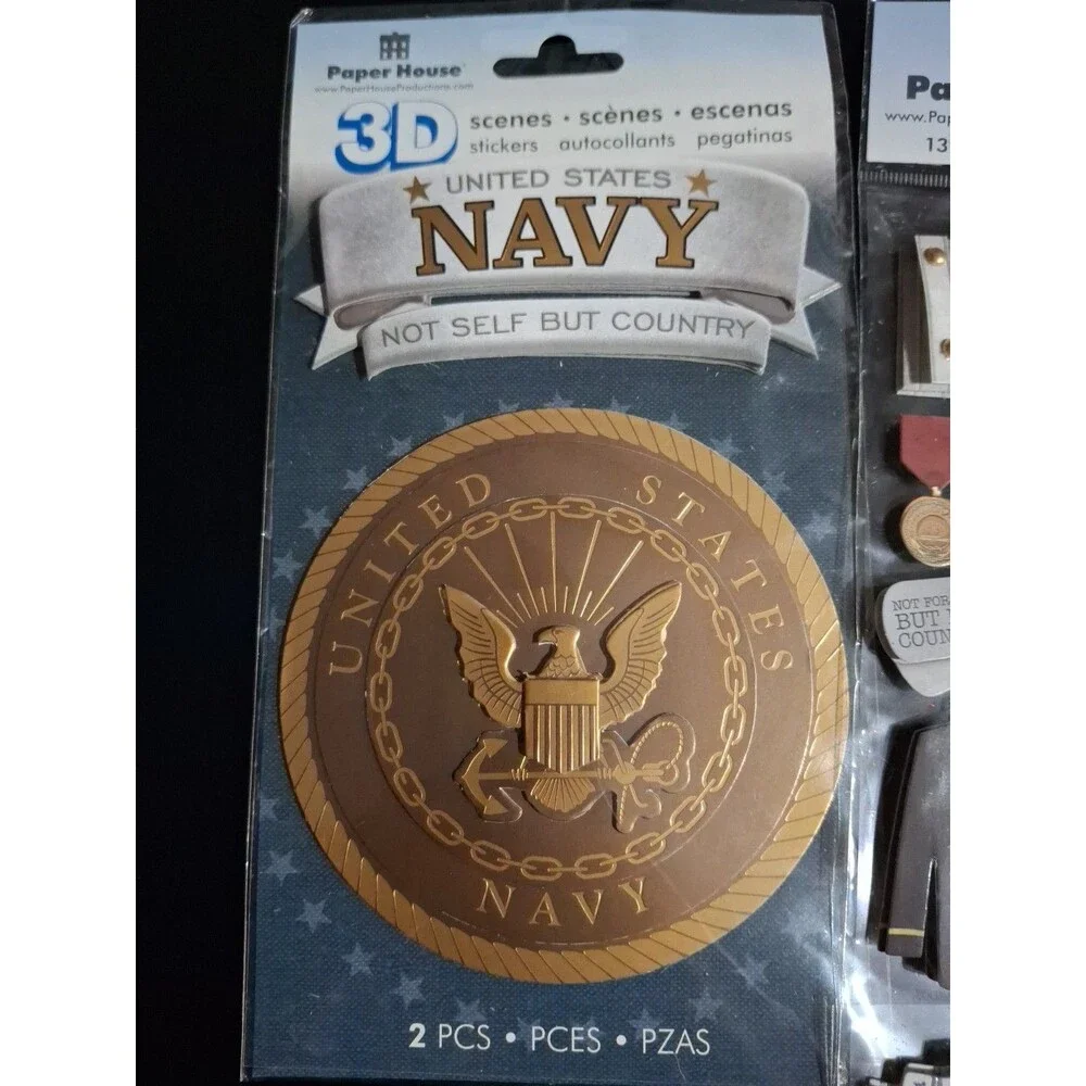 Paper House 3D Stickers Navy Military Sailor 2 Packs Scrapbook
